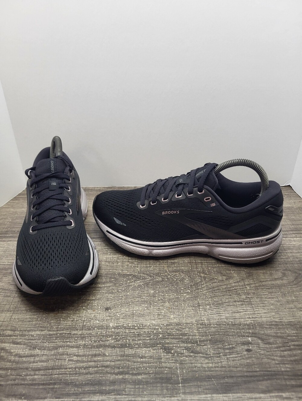 Brooks Ghost 15 Running Shoes Black Silver Women's Size 8